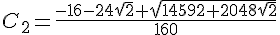 4$C_2=\frac{-16-24\sqrt{2}+\sqrt{14592+2048\sqrt{2}}}{160}